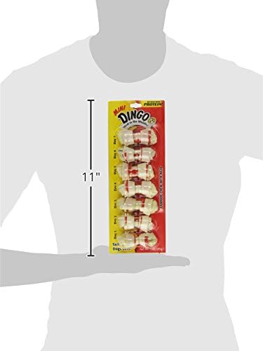 Dingo Mini Bones 7 Count, Rawhide for Dogs, Made with Real Chicken (Pack of 2)