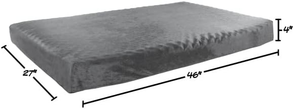 Orthopedic Dog Bed - 2-Layer Pet Bed for Floor, Kennel, or Crate with Removable Washable Cover - 46x27 Dog Bed for Large Dogs by PETMAKER (Gray)