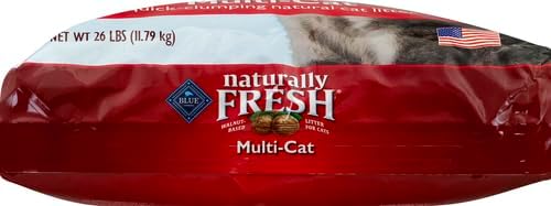Naturally Fresh Cat Litter - Walnut-Based Quick-Clumping Kitty Litter, Unscented, Multi Cat, 26 lb
