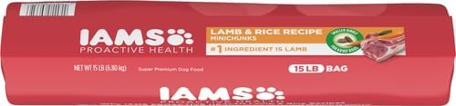 IAMS Minichunks Adult Dry Dog Food Lamb & Rice Recipe Dog Kibble, 15 lb. Bag