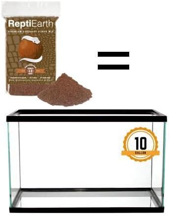 ReptiEarth Reptile Bedding, Fluffy Coconut Fiber Substrate 12 Quart Organic Coco Ready to Use for Bioactive Snake Terrarium, Lizard Tanks with Plants, for Frog, Tarantula or Hermit Crab Habitat