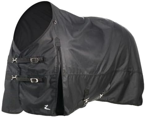 HORZE Nevada 1200D Lightweight Waterproof Horse Turnout Rain Sheet (No Fill) - Black - 75 in