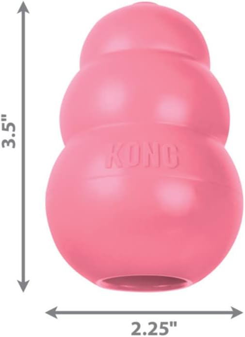 KONG Puppy - Natural Teething Rubber Chew Toy for Dogs - Stuffable Dog Toy for Extended Playtime - Chew & Fetch Toy for Puppies - for Medium Puppies - Pink