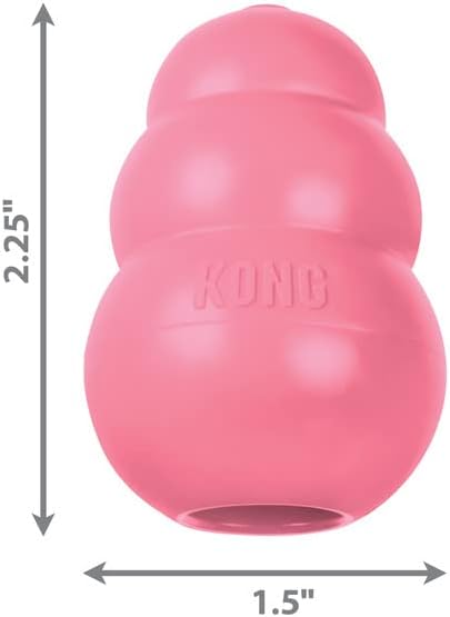 KONG Puppy - Natural Teething Rubber Chew Toy for Dogs - Stuffable Dog Toy for Extended Playtime - Chew & Fetch Toy for Puppies - for XS Puppies - Pink