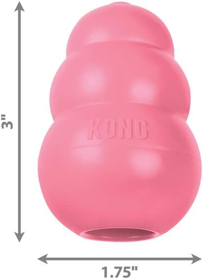 KONG Puppy - Natural Teething Rubber Chew Toy for Dogs - Stuffable Dog Toy for Extended Playtime - Chew & Fetch Toy for Puppies - for Small Puppies - Pink