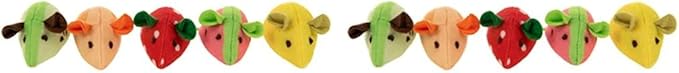 SmartyKat (5 Count Skitter Slices Plush Catnip Cat Toys - Multi Color, 5 Count (Pack of 2)