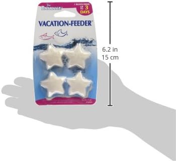 Penn-Plax Pro Balance Vacation Fish Feeder – Slow Release Food That’s Great for Weekend Vacays: 1 Block Feeds up to 3 Days – 4 Starfish Shape Blocks (1 Package) (PBV3)