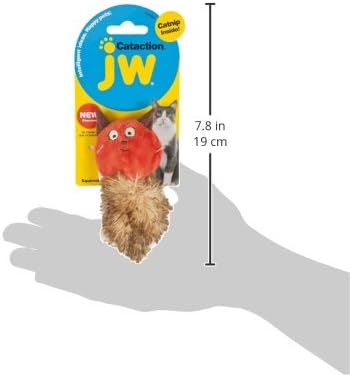 JW Cataction Catnip Squirrel Toy, Multicolor