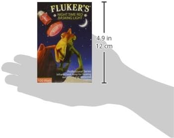 Fluker's Night Time Red Basking Spotlight, Infrared Heat Lamp for Reptiles, 100 Watt