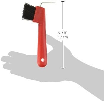 245855 737 Hoof Pick with Brush, 7", Red