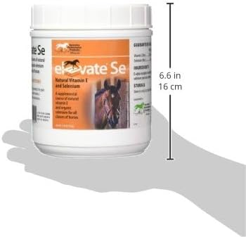 Elevate Se Natural Vitamin E and Selenium Powder for Horses, 2 Pound Container