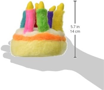 Multipet Plush 5.5-Inch Musical Birthday Cake Dog Toy (1 Count), All Breed Sizes