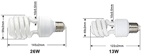 LUCKY HERP 10.0 UVB Reptile UVB Bulb,Fluorescent Terrarium Lamp,Compact Bulb,E26,Screw Thread (13 Watt)