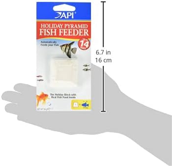 API VACATION PYRAMID FISH FEEDER 14-Day 1.2-Ounce Automatic Fish Feeder, Whites & Tans