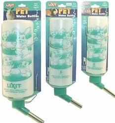 Lixit Standard Cage Water Bottles for Rabbits, Ferrets, Guinea Pigs, Hamsters, Rats, Mice and other Small Animal's (4 Ounce, Clear)