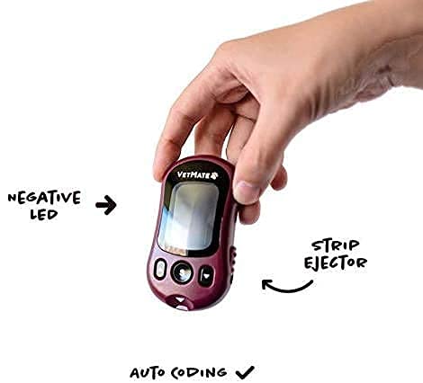 Dogs/Cats Diabetes Monitoring Starter KIT (Auto-Coding) - 1 Pet Blood Glucose Meter, 10 Test Strips, 1 Lancing Device, 10 Lancets, 1 Control Solution – Calibrated for Dogs and Cats