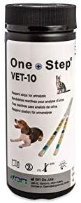 One Step Pet Urine Testing Strips, 100 x Urinalysis Parameter Tests for Dogs, Cats, Vets & Animals. Accurate Testing for Veterinarians Detects UTI, Diabetes, Bladder, Kidney, Liver, SG, pH, Glucose