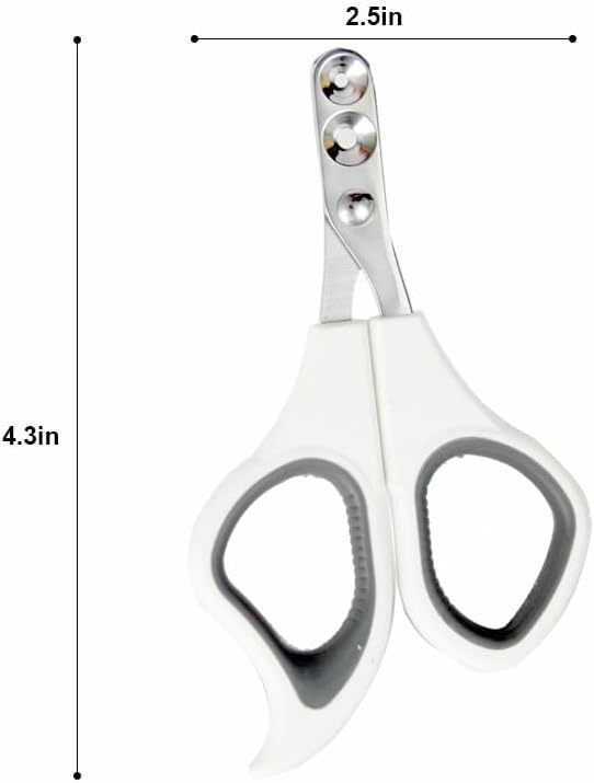 Double Circular Cut Hole Cat Nail Clippers and Trimmers - Avoid Over Cutting Pet Nail Clippers for Hyperactive Cats Who Like to Struggle (2mm&3.5mm-White-Grey)