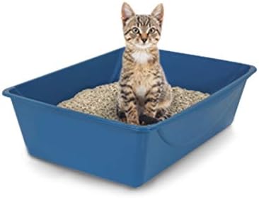 Petmate Open Cat Litter Box, Blue Mesa/Mouse Grey,M (Pack of 1), Made in USA