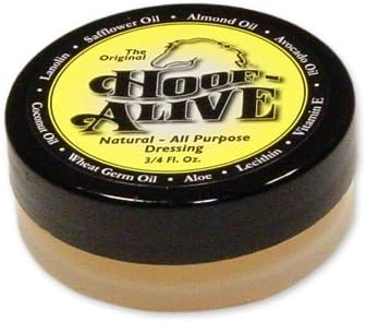 Hoof-Alive. Natural, All-Purpose Dressing Penetrates Hoof Wall and Living Tissue. Promotes Strong, Healthy Hoof Growth. Helps Heal Water and Quarter Cracks. Non-Irritating. Petroleum-Free.