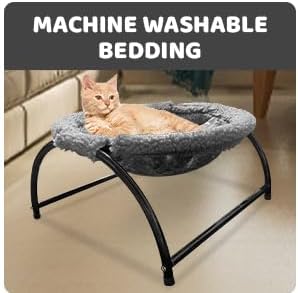 Elevated Cat Hammock Bed - Cozy Cat Hammocks for Large Cats, Versatile Cat Bed Hammock for Cats or Dogs, Extra Large Cat Hammock for Indoor Cats or Dogs, Raised Pet Hammock Cat Chair for Indoor Cats