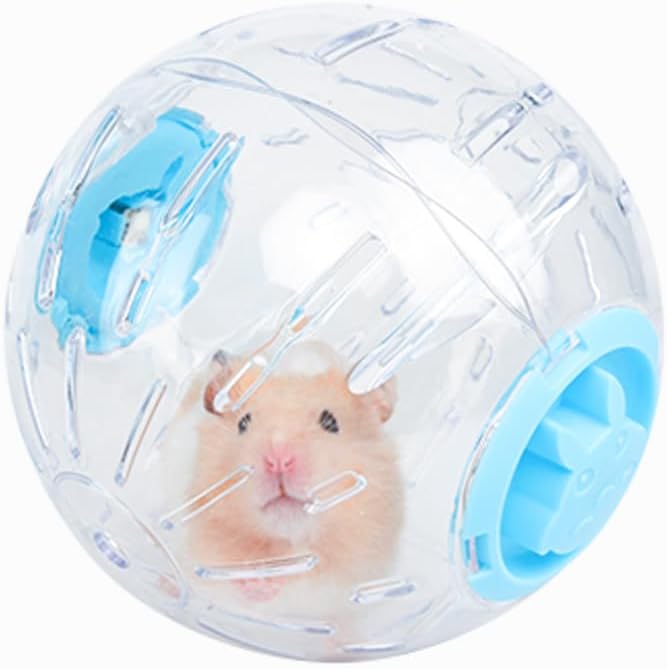 4.9 inch Hamster Ball, for Hamster Less Than 3.9 inch/10cm in Length, Portable and Compact, Hamster Exercise Toys, Blue and Clear