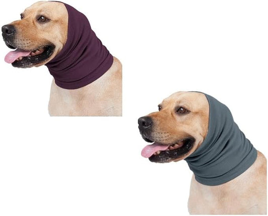 Hood No Flap Ear Wrap, No Flap Dog Ear wrap Quiet Ears Wrap Hematoma Dog Headband for Ears Pail Lilac+Aqua Blue L
