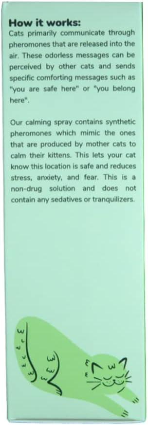 Cat Relaxant Pheromone Spray - for Cats & Kitties - Reduces Stress and Anxiety - Stops Spraying Scratching & Other Problematic Behaviors - Scented & Unscented (Catnip)