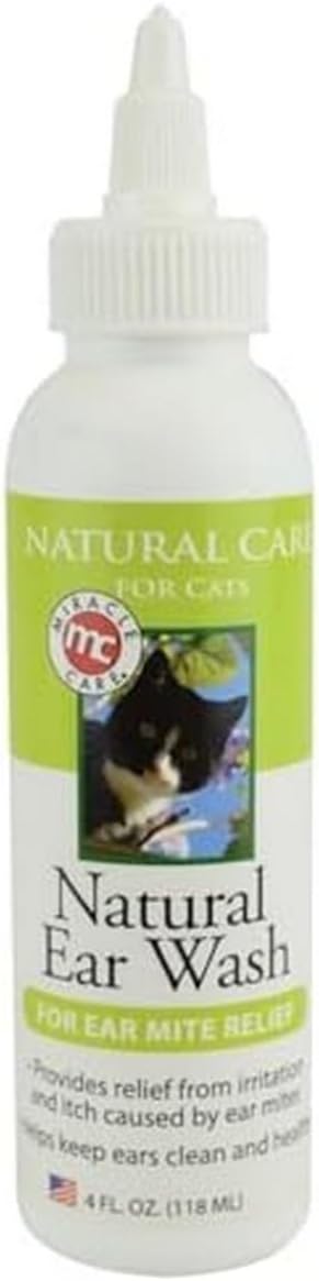 Miracle Care Natural Ear Wash for Cats, 4 oz