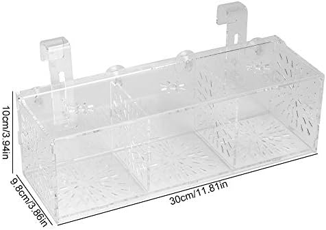 GLOGLOW Aquarium Breeder Box, Transparent Acrylic Fish Isolation Box Fish Hatchery Incubator Holder for Newborn Fry Shrimp Guppy Clownfish(30CM*10CM*10CM)