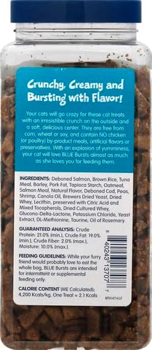 Blue Buffalo Bursts Crunchy Cat Treats, Seafood 12-oz Tub