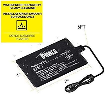 iPower Reptile Heat Pad 4W/8W/16W/24W Under Tank Terrarium Warmer Heating Mat and Digital Thermostat Controller for Turtles Lizards Frogs and Other Small Animals, Multi Sizes