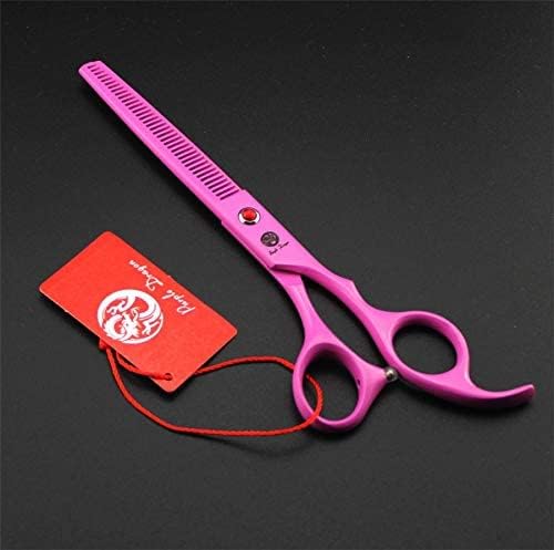 Purple Dragon Professional 7.0 inch 4PCS Pet Grooming Scissors Kit Japan Premium Steel Straight & Curved & Thinning Blade Dog Hair Cutting Shears Set with Case