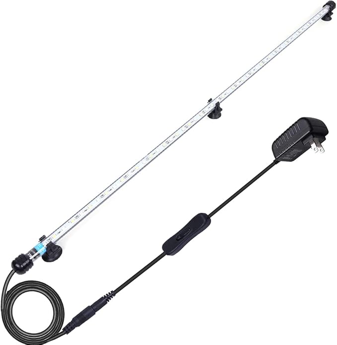 LED Aquarium Light, 7-44 Inch Waterproof Fish Light White with Blue, RGB Underwater Lamp Submersible LED Light for Fish Tank