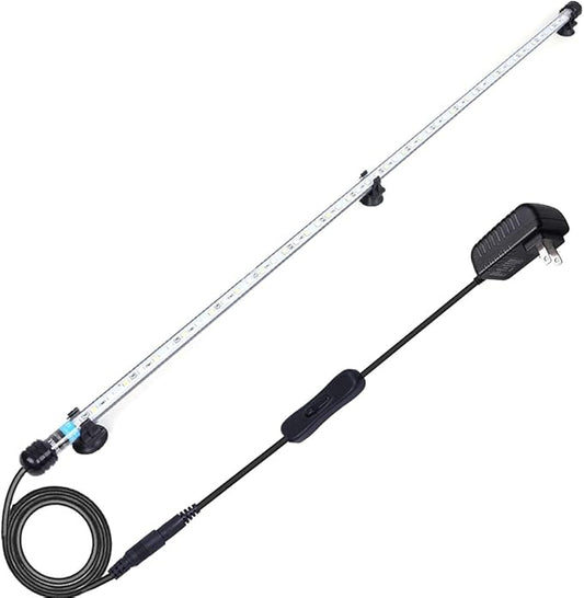 LED Aquarium Light, 7-44 Inch Waterproof Fish Light White with Blue, RGB Underwater Lamp Submersible LED Light for Fish Tank