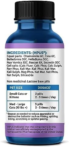 BestLife4Pets Peaceful Paws Cat Calming Pills Aggression & Anxiety Management for Stress, Spraying, Territorial Behavior - Natural Calming Solution for Cats - Non-Drowsy Relief