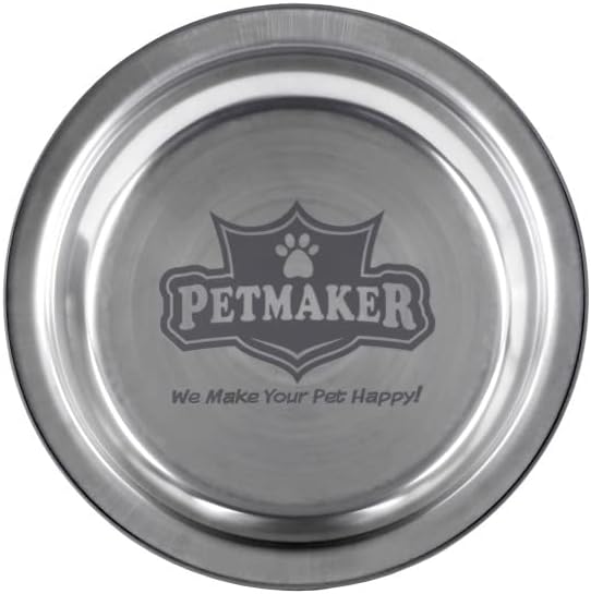 Set of 2 Stainless-Steel Dog Bowls - Cage, Kennel, and Crate Hanging Pet Bowls for Food and Water - 8oz Each and Dishwasher Safe by PETMAKER, Silver