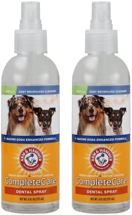 Arm & Hammer Complete Care Dog Dental Spray, 6 Fl Oz | Mint Flavor Dog Dental Spray for Easy Brushless Cleaning | Baking Soda Enhanced Formula for Fresh Breath and Tartar Control (Pack of 2)