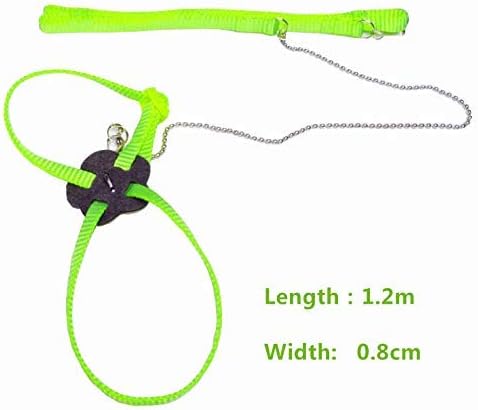 Adjustable Reptile Lizard Harness Leash,Turtle Lizard Pet Traction Belt Bearded Dragon Accessories Soft Small Pet Animal Harness Rope,1.2M (Green)