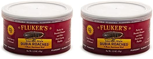 Fluker's Gourmet Canned Food for Reptiles, Fish, Birds and Small Animals, Dubia Roaches, 1.2 oz (Pack of 2)