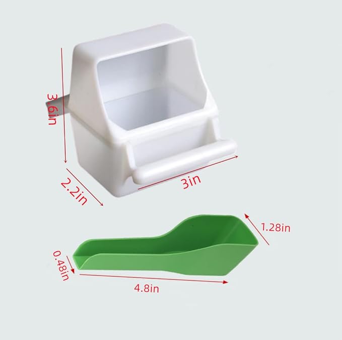 Bird Feeder, Plastic Bird Food Water Feeder Dispenser Standing Frame with 2 Spoons, for Parrot Parakeet Pigeon Sparrow