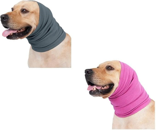 Ear Hematoma Dog No Flap Dog Ear wrap Quiet Ears Noise Cancelling Headphones Ear Snood for dogs Rose+Aqua Blue M