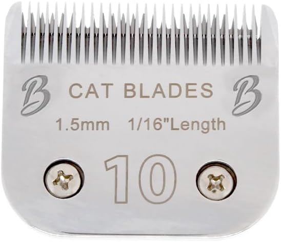 Detachable A Series 10 Cat Clippers Blade Cut Length 1.5mm Japanese Carbonized Steel Cat Grooming Supplies | Cat Grooming Blade Compatible A5 Series Clippers for Cat (10 Cat)