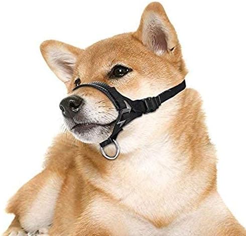 Dog Muzzle for Small, Medium, Large Dogs Prevent from Biting, Barking and Chewing, Adjustable Loop(S/Black)