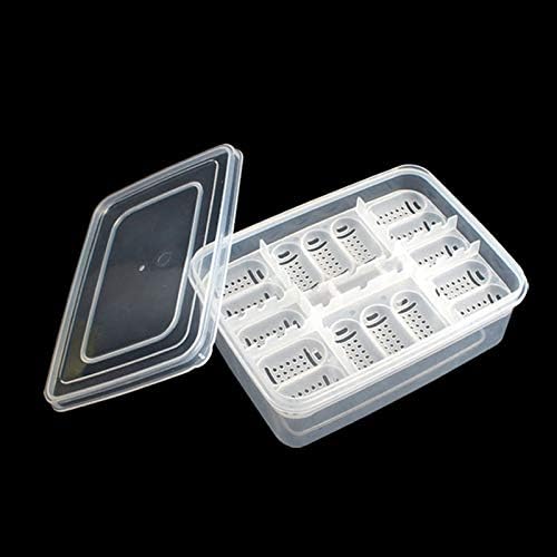 16 Grids Reptile Breeding Box, Reptile Egg Incubator Professional Plastic Reptile Breeding Box Hatching Box Case Tray for Hatching Gecko Lizards Lions Mane Without Thermometer