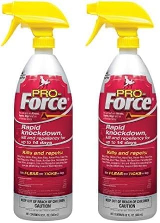 Manna Pro Pro-Force Fly Spray | Rapid Knockdown Fly Repellent for Horses | Repels More Than 70 Listed Species for up to 14 Days | 32 oz (Pack of 2)