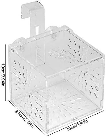 Fish Breeding Isolation Box, Breeder Isolation Divider Hatching Box Acrylic Transparent Aquarium Hatchery Incubator Holder 3.94in x 3.94inch x 3.94inch