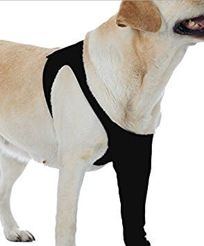 Suitical Recovery Sleeve for Dogs | Front Leg Protection After Surgery | Dog Leg Sleeve to Stop Licking | Machine Washable | Chest Circumference 25.2”- 33.1” | Sleeve Length 13.8” | L | Single Sleeve