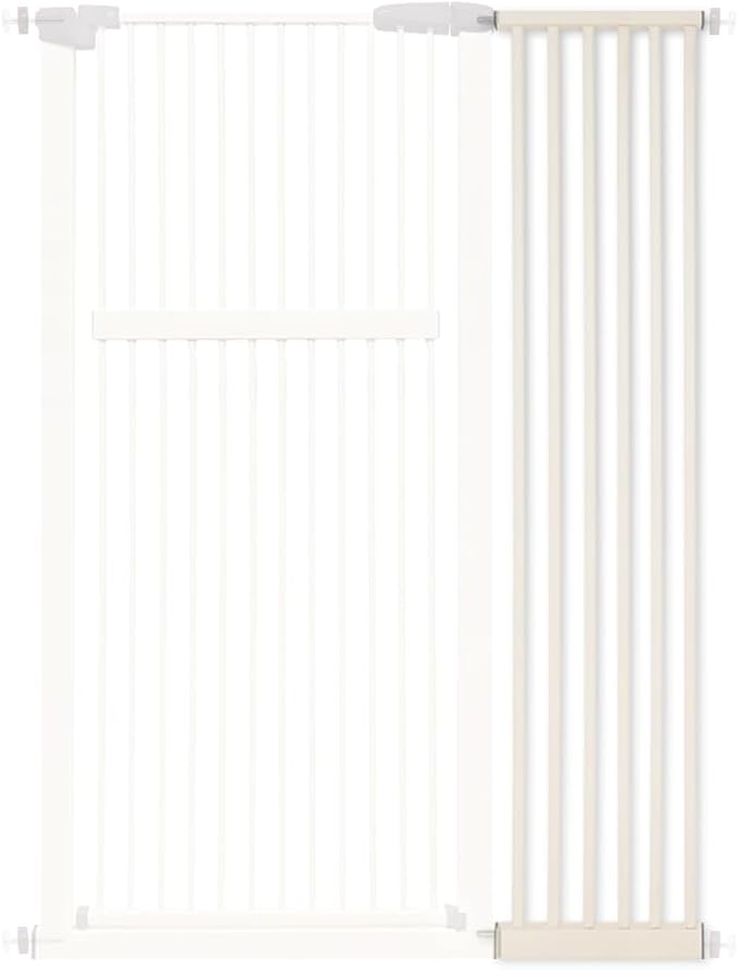 Extra Tall Pet Gate 55.12" High Pressure Mounted 12.60" Wide Extension kit 1.37" Gap (12.60", Cream White)