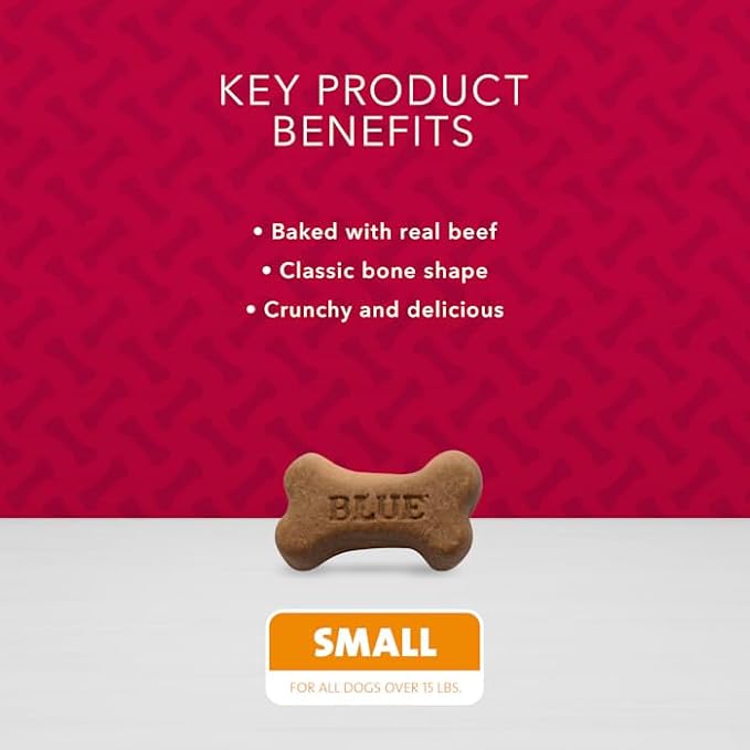 Blue Buffalo Bones Natural Crunchy Beef Flavor Small Dog Biscuits, 16 oz.